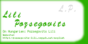 lili pozsegovits business card